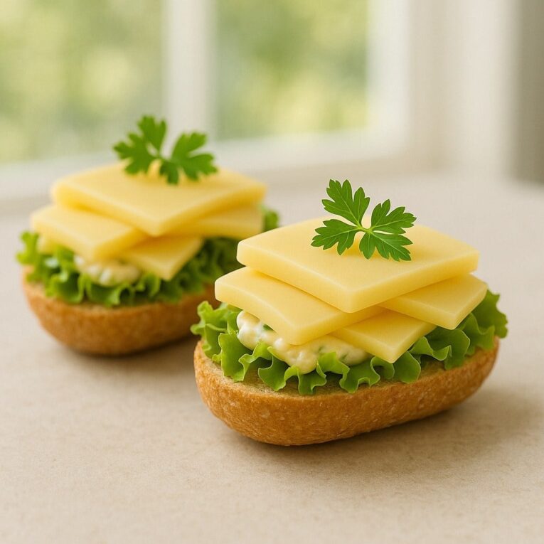 ChatGPT Brötchen hälfte mit Gouda